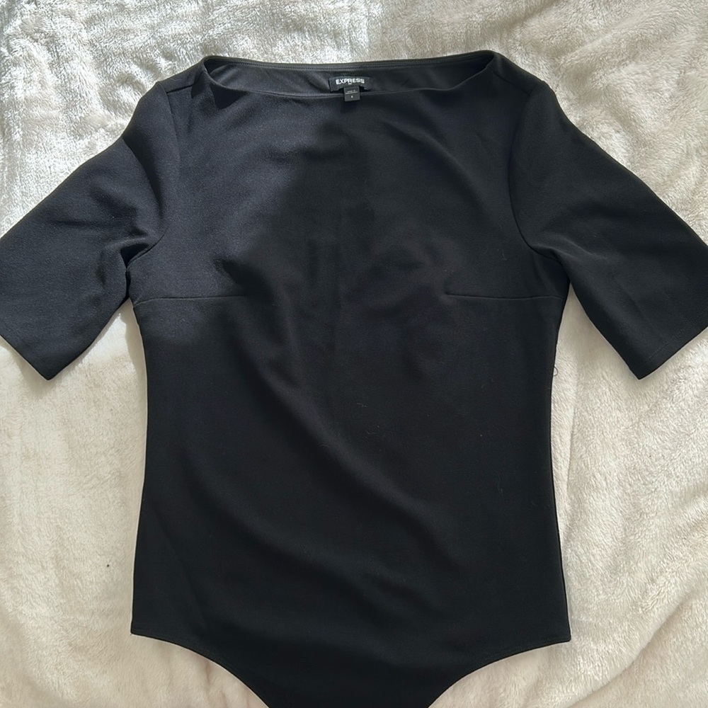 Express black dressy thong bodysuit size small